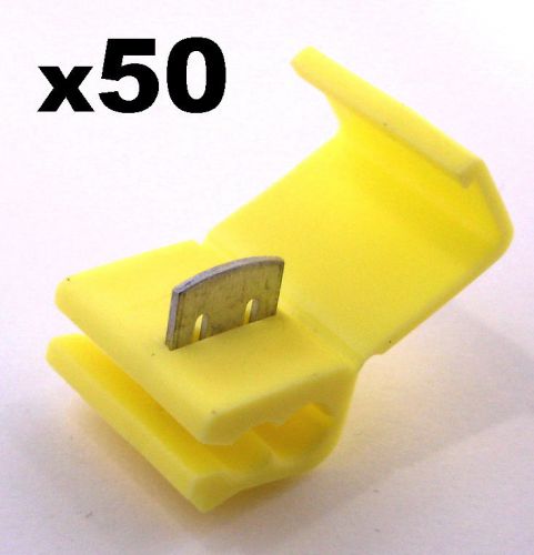50x yellow snap-lock scotchlok electrical cable splice and feed connectors