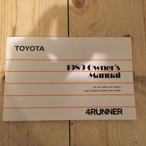 1989 toyota 4runner owners manual original see pic