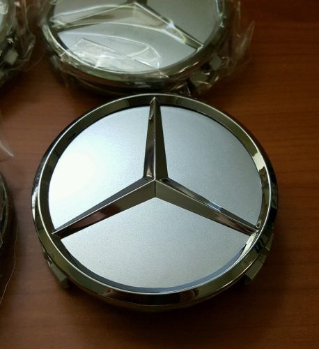 Mercedes benz  1 pc silver center wheel hub caps 75mm cover chrome emblem cap