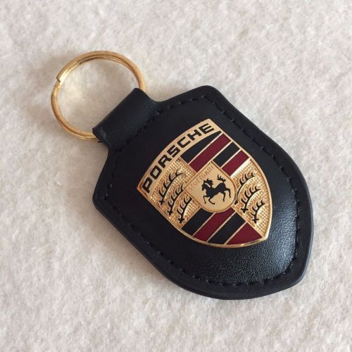 Porsche design high quality leather key ring gold crest keychain for porsche #b