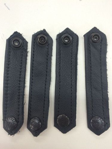 Four leather motorcycle vest extenders 3/4&#034; wide 4&#034; long snap to snap