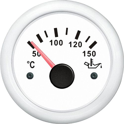 Boat oil temperature gauge for yacht white plastic bezel white face 50-150 ºc