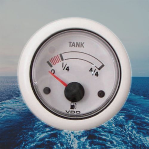 Vdo ocean line fuel level marine gauge boat 52mm 2&#034; 12v white n02-222-502