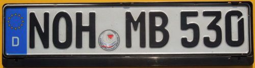 German euro license plate + mercedes benz frame amg s550 sl 300d s600 c230