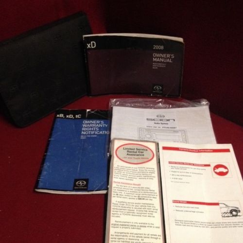 2008 scion xd oem owners manual set with dvd player guide, warranty guide + case