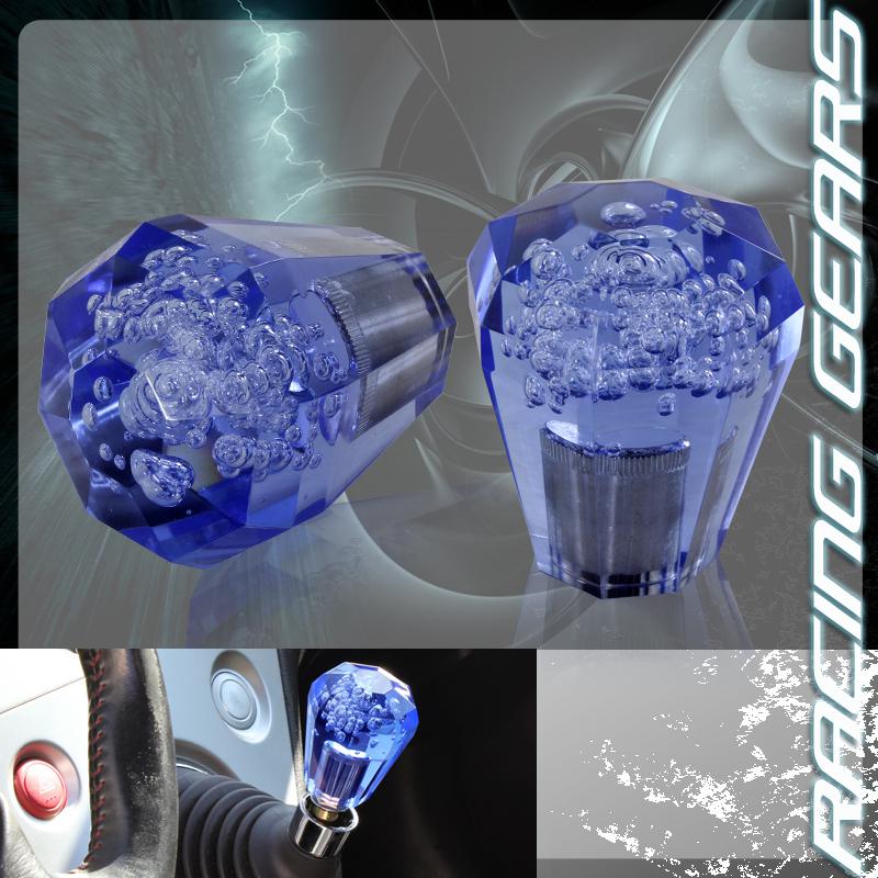 Universal jdm vip 60mm transparent blue diamond crystal bubble drift shift knob