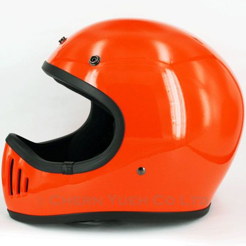 Moto 3 style off-road motocross helmet orange dot small for ktm kawasaki bobber