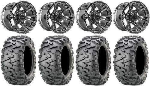 Madjax nitro chrome golf wheels 12&#034; 23x10-12 bighorn 2.0 tires yamaha