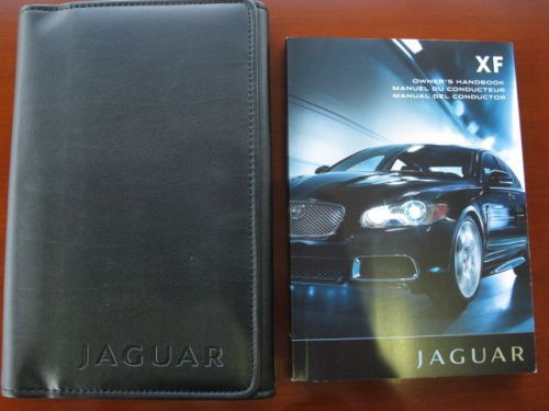 2008 original jaguar xf owner’s handbook with leather wallet case