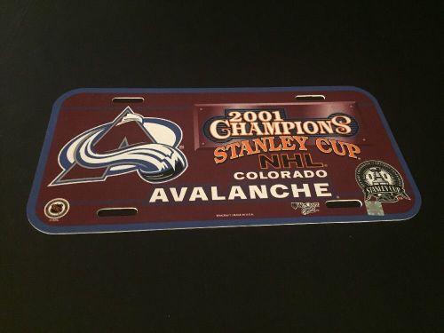 Vanity license plate nhl colorado avalanche stanley cup champions 2001 plastic