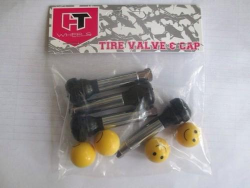 Hochtech wheels 2" tire valve kit with smiley face caps