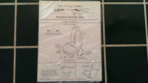 Cessna 152 &amp; 152/aerobat passenger briefing card w/ extras