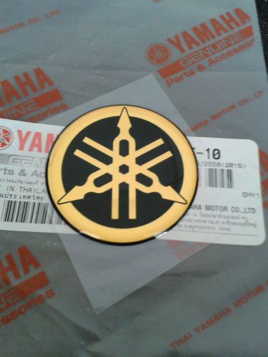 Yamaha logo  genuine 100% tuning fork black gold 30 mm  sticker emblem decal