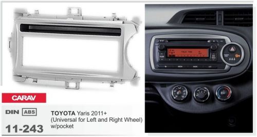 Carav 11-243 1-din car radio dash kit panel for toyota yaris 2011+ l&amp;r wheel w/p