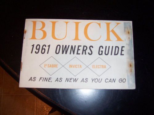 1961 buick lesabre,invicta,electra original owners manual