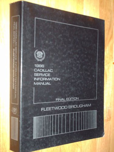 1986 cadillac fleetwood brougham shop manual orig. book