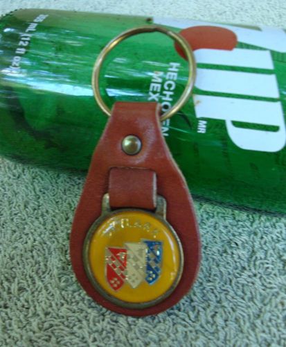 Vintage buick skylark automobile brown leather usa key ring key fob key holder