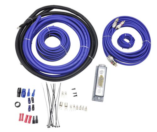 Audio legion w-kit-2 car audio amplifier install kit 4 gauge amp power wire new