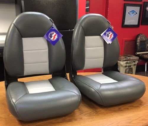 Boat seats tempress charcoal gray navistyle fold-down  - pair (2) two seats