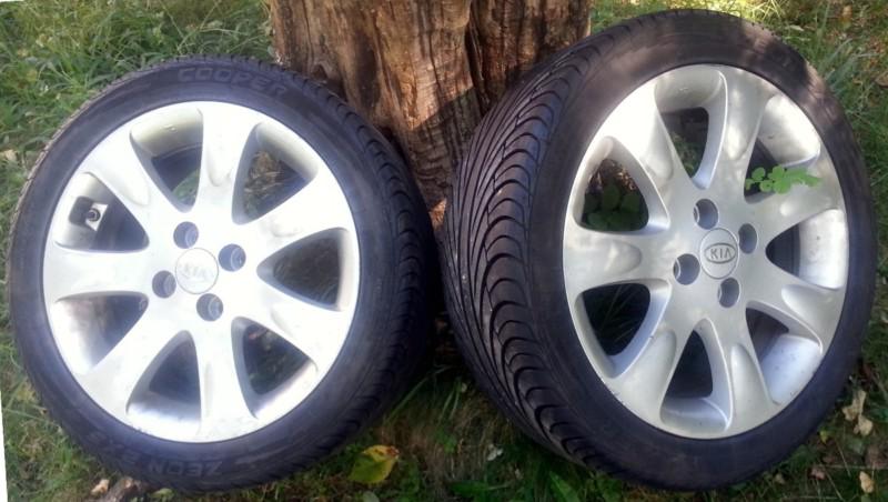 Kia rio qty2 (matched pair) tires, original wheels, and genuine kia tpms sensors