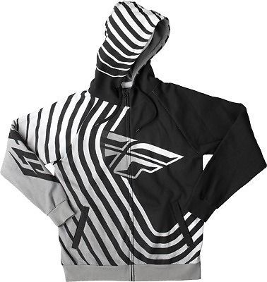 Fly racing sonar hoody black/white sweatshirt s/m/l/x/2x