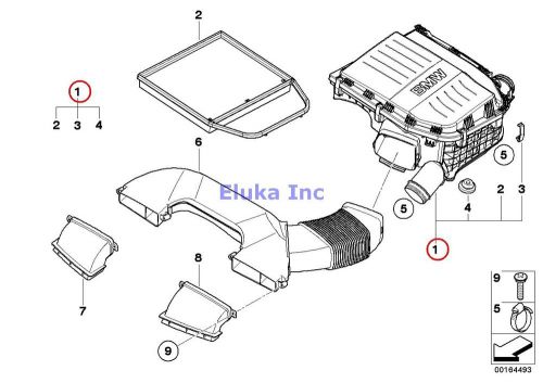 Bmw genuine suction silencer/filter cartridge intake muffler e60n e61n e82 e88 e