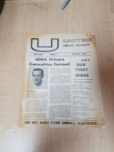 Rare! vintage udra united drag racer association volume 1 issue 1 1965 magazine