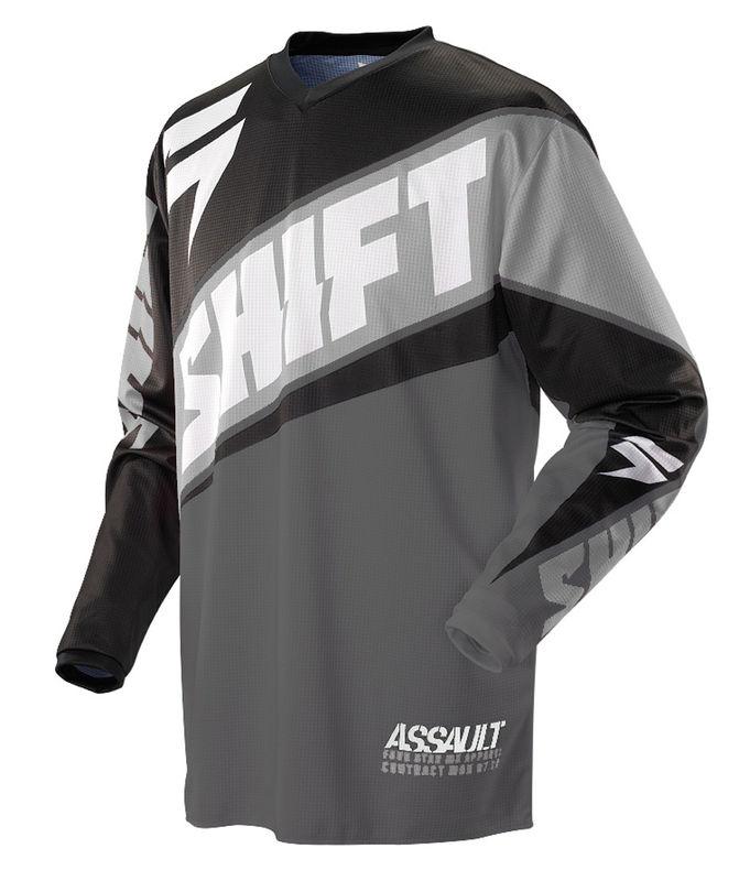 Shift assault race black / grey jersey  motocross dirtbike atv mx 2014