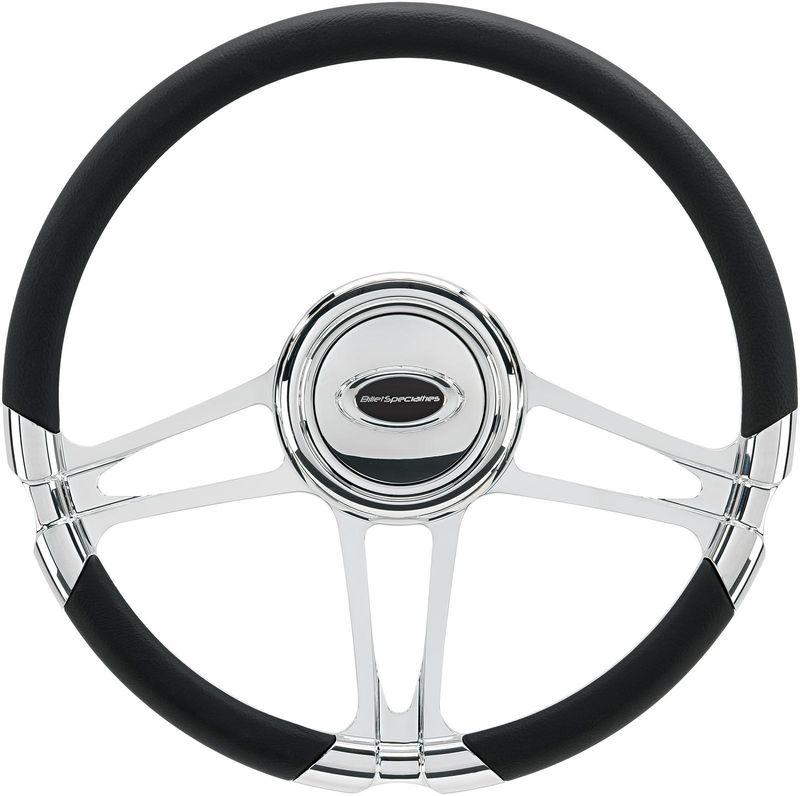 Bsp29315 billet specialties half-wrap steering wheels polished 3-spoke 14"