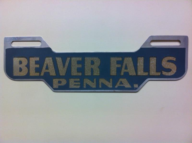 Beaver falls  license plate topper 