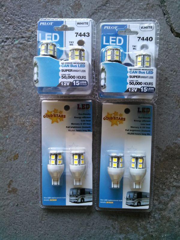 Pilot led white auto bulbs 7440 7443 & 921- hardly used condition !!