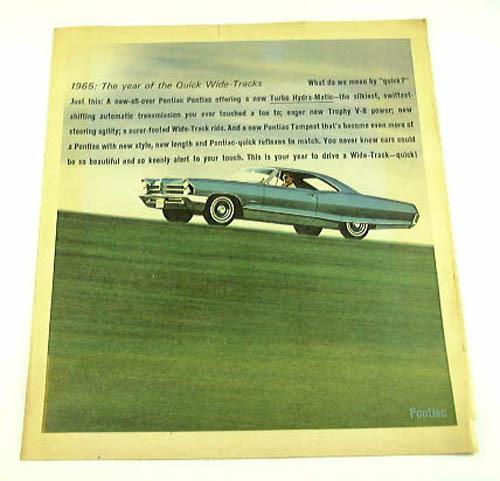 1965 65 pontiac brochure grand prix catalina lemans gto