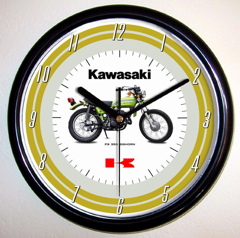 Kawasaki f9 350 bighorn  motorcycle wall clock 1972 1971 big horn