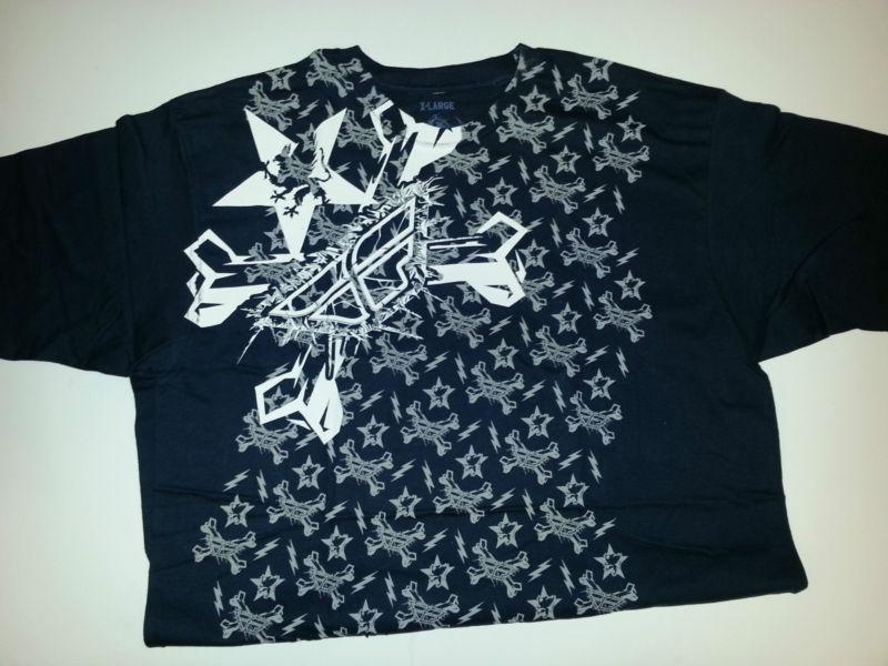 Fly racing navy fly x-bones t-shirt size extra large brand new unique