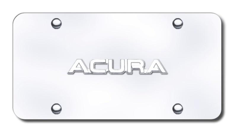 Acura name chrome on chrome license plate made in usa genuine