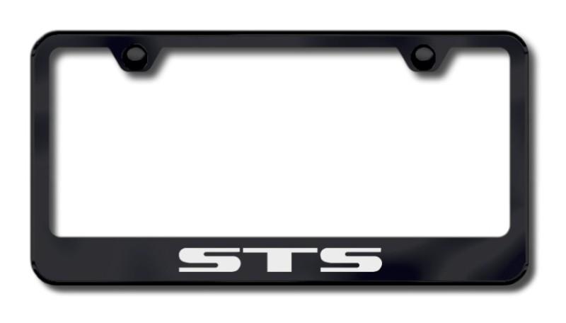 Cadillac sts laser etched license plate frame-black made in usa genuine