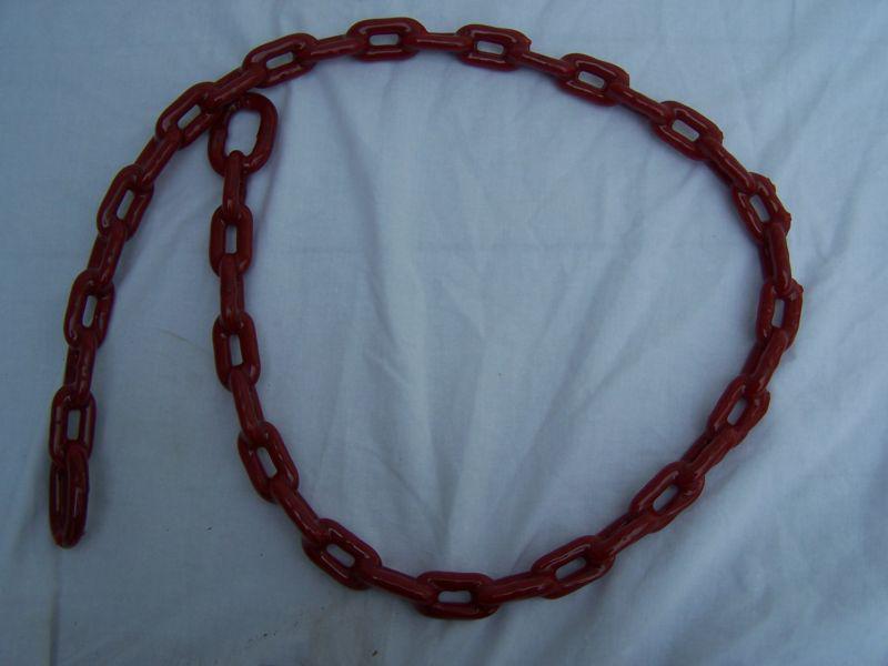1/4 x 4' vinyl coated anchor chain red greenfield usa