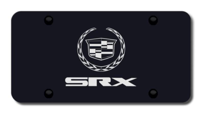 Cadillac srx laser etched black license plate made in usa genuine