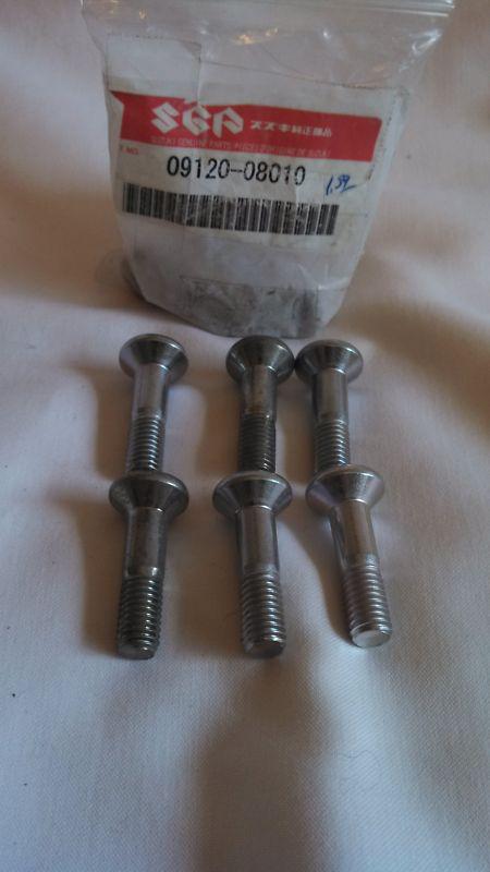 Genuine suzuki sprocket mounting bolts nos set of 6 #09120-08010 rm125/250 dr350