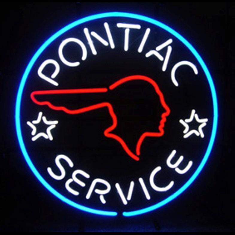 Pontiac service neon sign wall garage art large 22" x 22" gm hot rod motor new