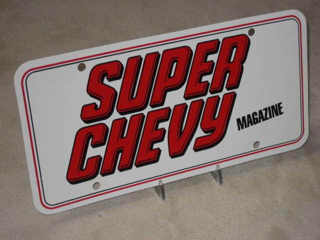 Rare super chevy magazine license plate for corvette camaro chevelle new !!!