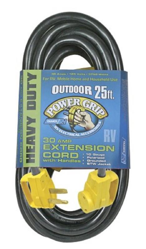 Camco 55191 rv 25' powergrip electrical power cord with handle camper 5th wheel