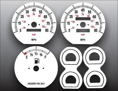 1987-1990 jeep cherokee non tach instrument cluster white face gauges 87-90