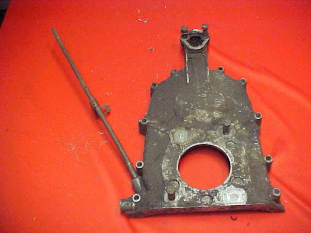 1961-1965 lincoln cont 430 motor timing chain cover+dipstick tube
