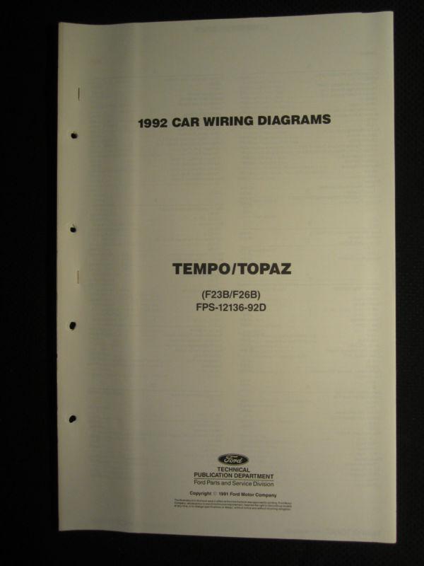 1992 ford tempo topaz electrical wiring diagrams service manual dealer 