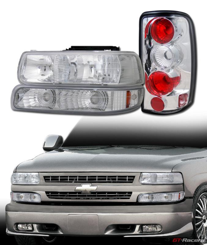 Chrome head lights+bumper am dy+altezza brake tail lamps jy 00-06 tahoe suburban