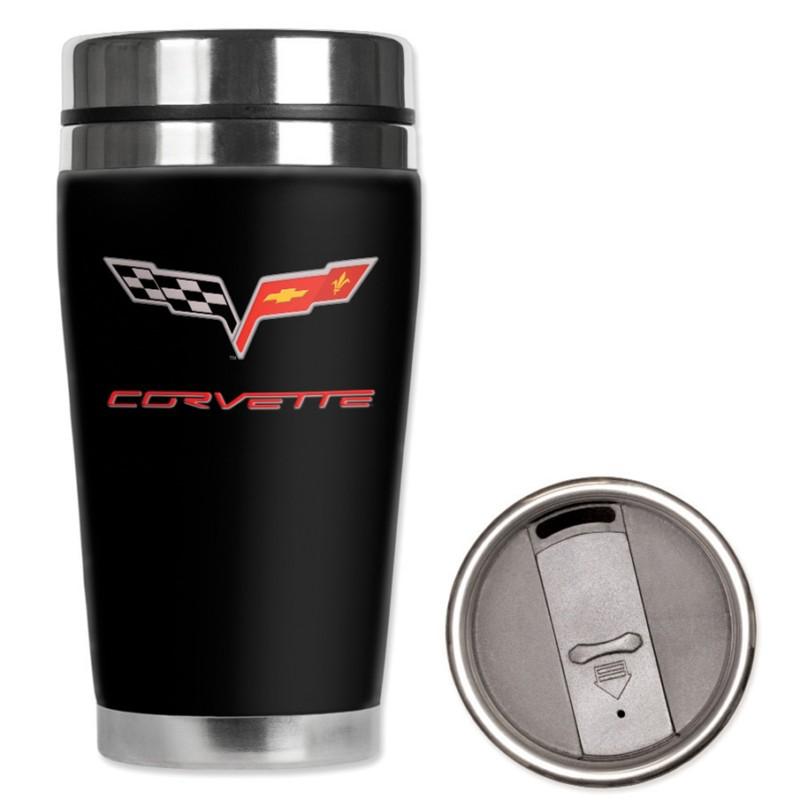 C6 corvette black mugzie travel tumbler, mug, cup