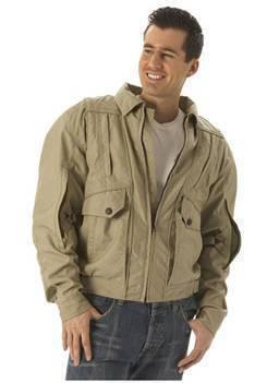 First zip-off vest jacket khaki men's medium
