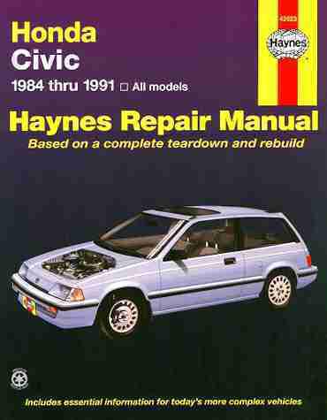 Honda civic crx & wagon  repair shop manual 1984 1985 1987 1988 1989 1990 1991