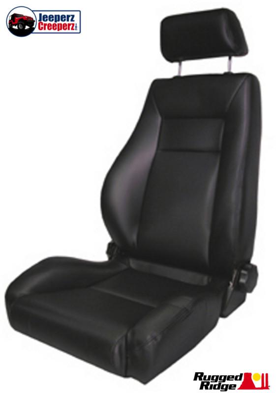 1976-2002 jeep cj/yj/tj super seat w/recliner & headrest, black denim 13404.15
